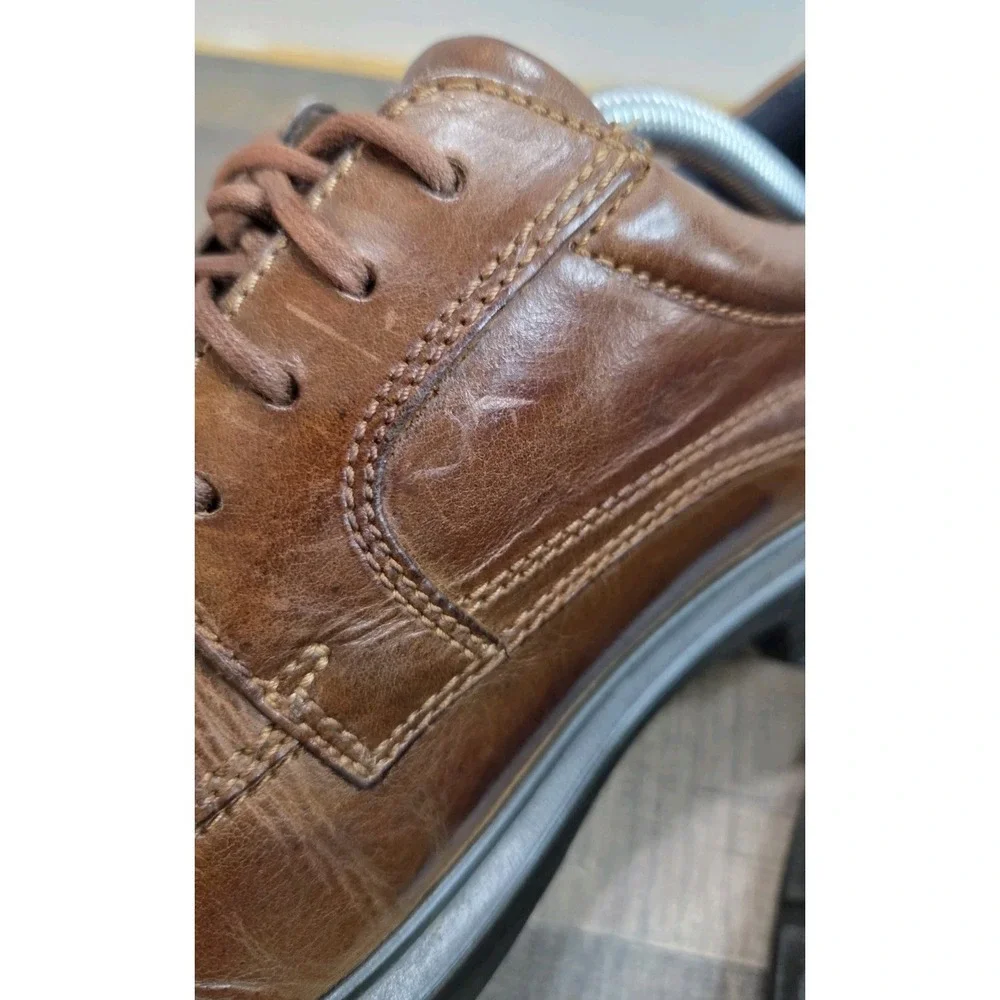 ECCO Mens Helsinki Bicycle Toe Tie Cocoa Brown Leather Oxfords Eur 43 US 9--10.5